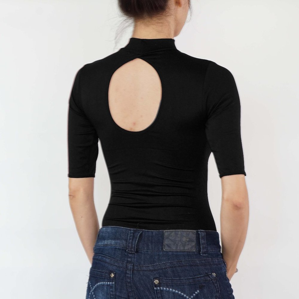 Bodysuit short sleeve U-Neck Choker - Picture 2 of 3